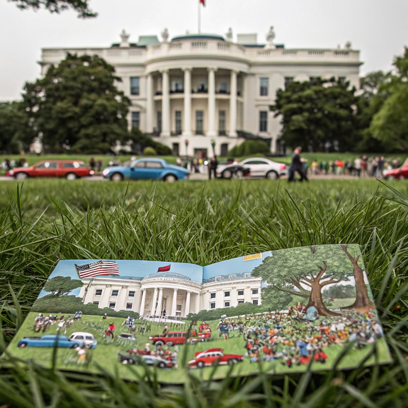 Find Waldo in Front of the White House Scene Find Waldo in Front of the White House Scene