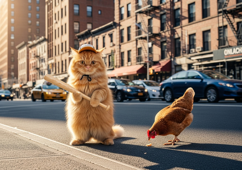 Viral Orange Fluffy Cat with Baseball Bat Viral Orange Fluffy Cat with Baseball Bat
