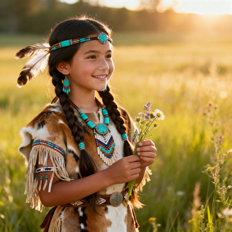 Young Native American Girl - Cultural Heritage Young Native American Girl - Cultural Heritage