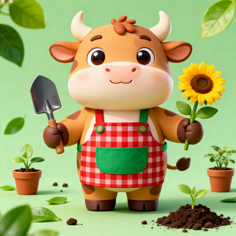 Gardening Business Ox Mascot Design