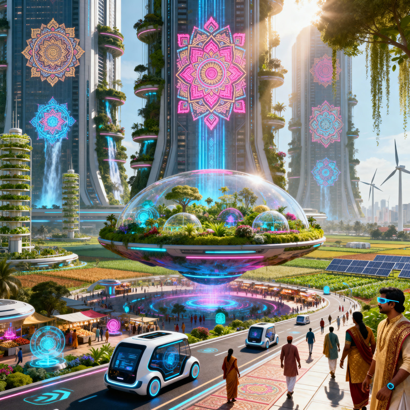 Futuristic India 2150: A Vision of Tech & Tradition