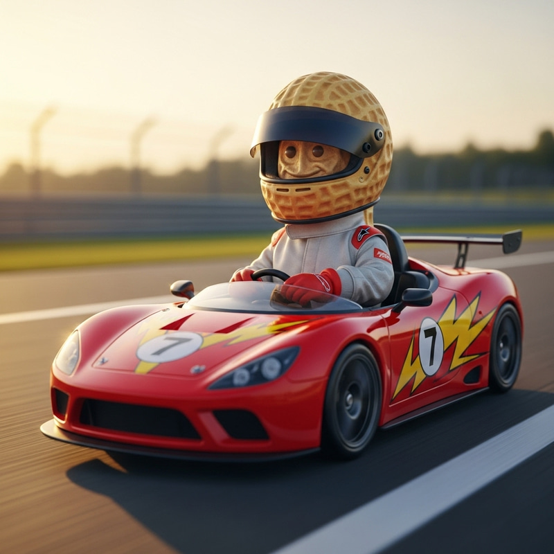 Peanut Racecar Driver: Fun and Unique Art Peanut Racecar Driver: Fun and Unique Art