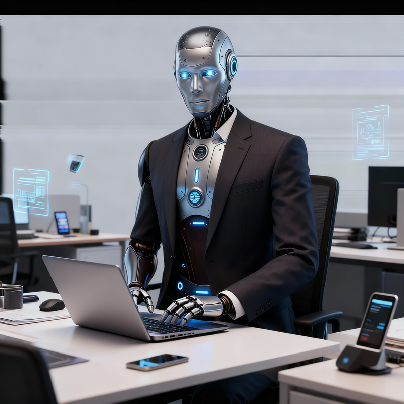 AI Robot in Office: Digital Tasks & Workflow AI Robot in Office: Digital Tasks & Workflow