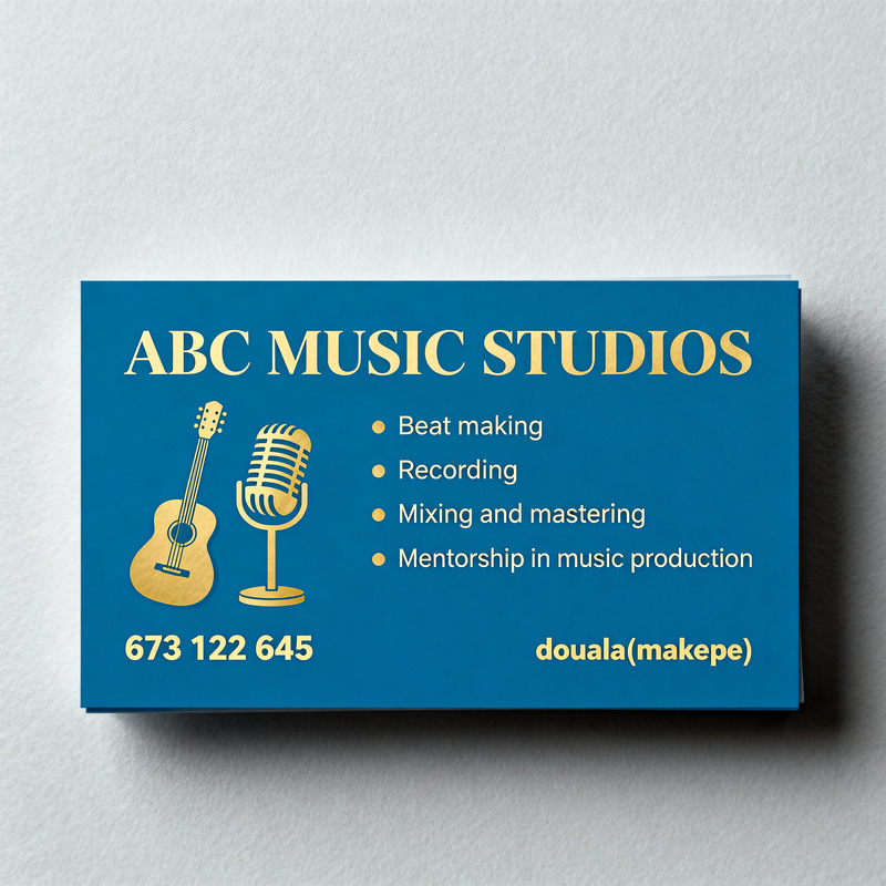 Elegant Business Card Design for ABC Music Studio Elegant Business Card Design for ABC Music Studio
