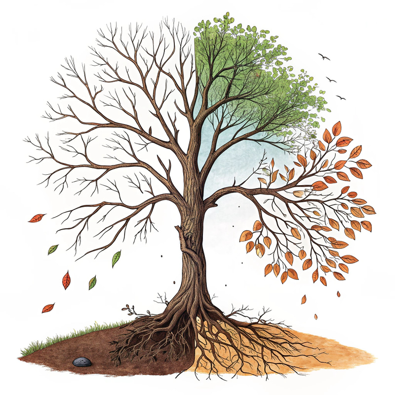 Three-Part Tree of Life Tattoo Design Three-Part Tree of Life Tattoo Design