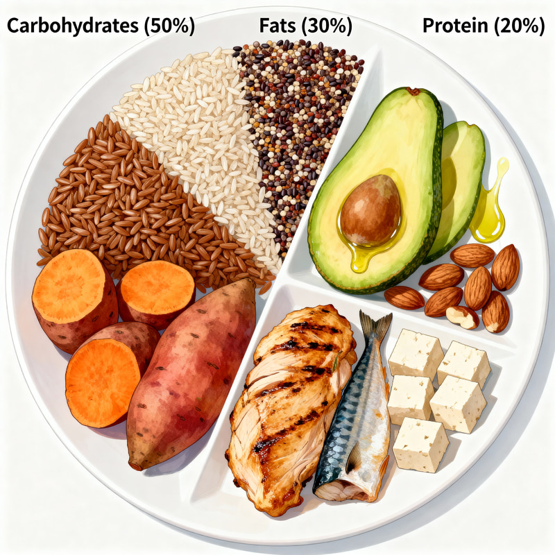 Illustration of a Balanced Diet Plate Illustration of a Balanced Diet Plate