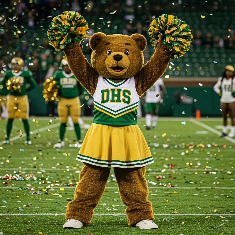 Green and Gold Bear Cheer Team Spirit Green and Gold Bear Cheer Team Spirit