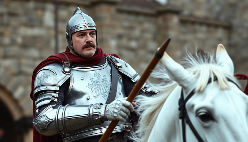 Knight in Armor Riding White Stallion Knight in Armor Riding White Stallion