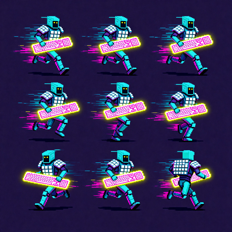 Keyboard Warrior Sprite Sheet Animation Keyboard Warrior Sprite Sheet Animation