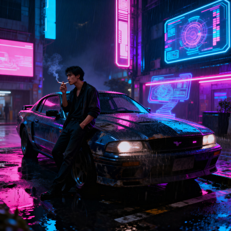 Futuristic Cyberpunk Aesthetic with Neon Lights Futuristic Cyberpunk Aesthetic with Neon Lights