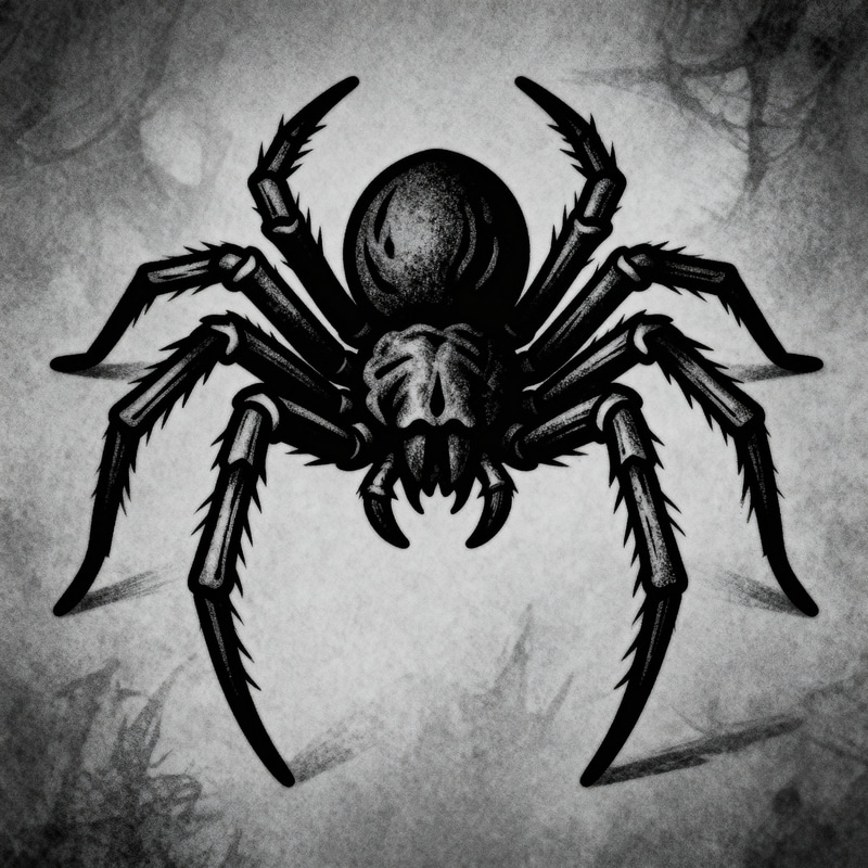 Scary Black and Grey Spider Tattoo Ideas