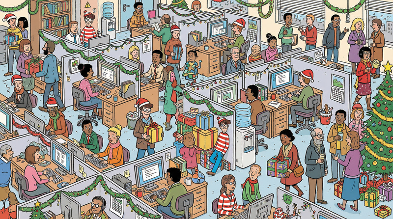 Find the Hidden Character in Our Holiday Office Scene