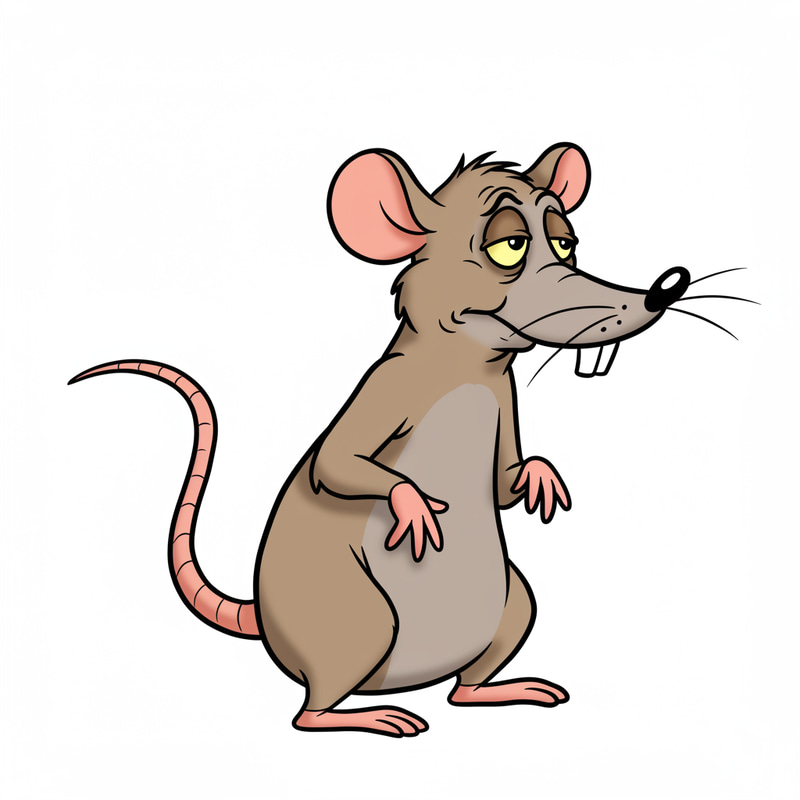 Funny Drunk Rat Illustration Inspired by Tom and Jerry