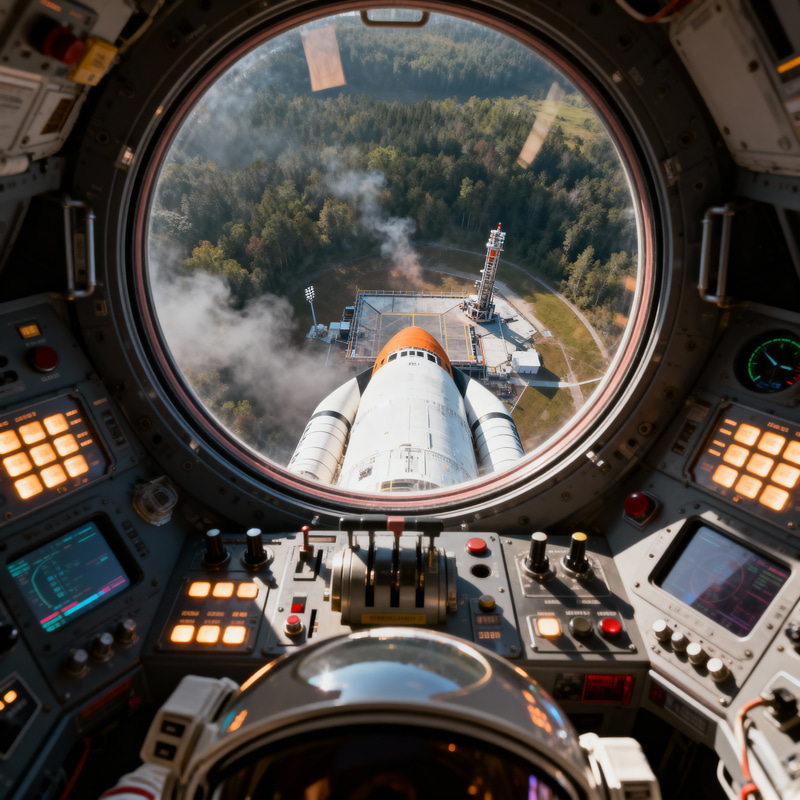 Inside Rocket Cockpit: Astronaut's View of Nature Inside Rocket Cockpit: Astronaut's View of Nature