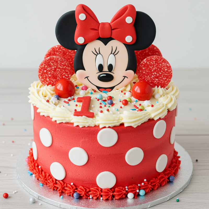 Minnie Mouse Themed 8 Inch Smash Cake Minnie Mouse Themed 8 Inch Smash Cake