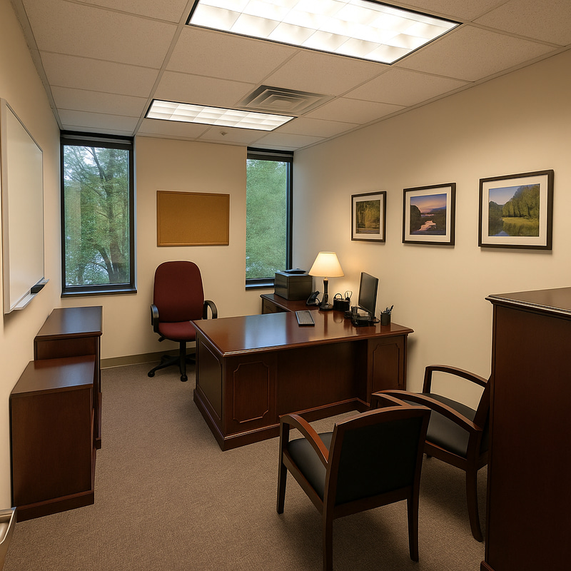 Stylish Desk Setup with Lamp and Organizers