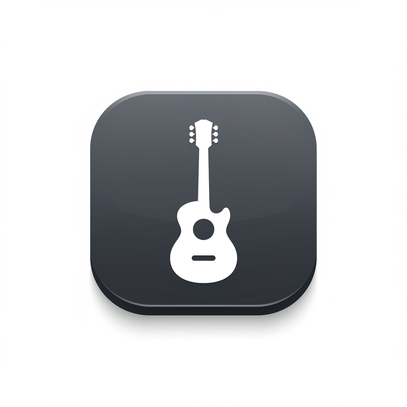 Guitar Icon for Music App Button