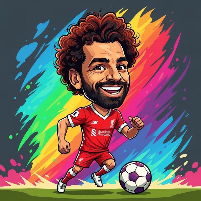 Cartoon Mohamed Salah - AI Artwork