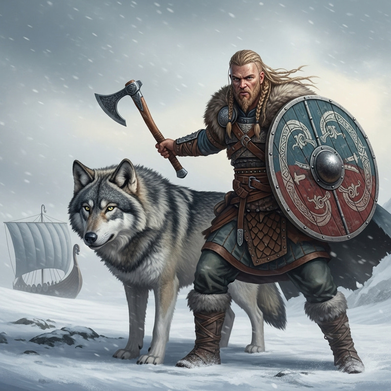 Viking Warrior with Axe and Shield | Legendary Allies