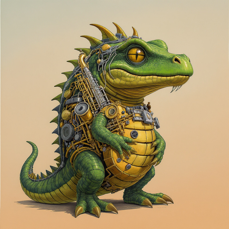 Crocodile Shaped Euphonium: A Colorful Musical Twist Crocodile Shaped Euphonium: A Colorful Musical Twist