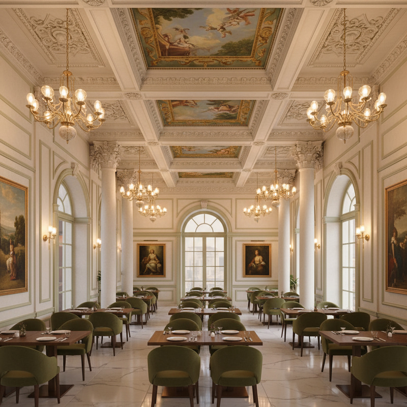 Elegant Italian Neoclassical Restaurant Interior Elegant Italian Neoclassical Restaurant Interior