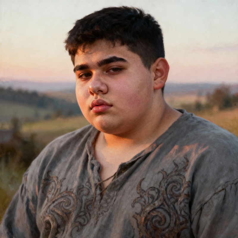 Charming Portrait of a Thoughtful Young Model