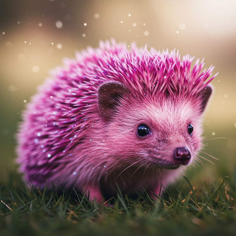 Cute Pink Hedgehog with Purple Spots Cute Pink Hedgehog with Purple Spots
