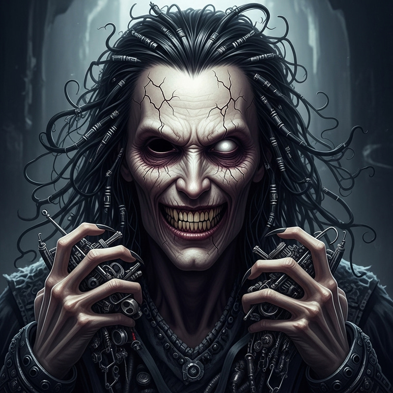 Sinister Portrait of a Haunting Character