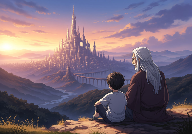 Magical Fantasy City at Sunset | Anime Art Magical Fantasy City at Sunset | Anime Art