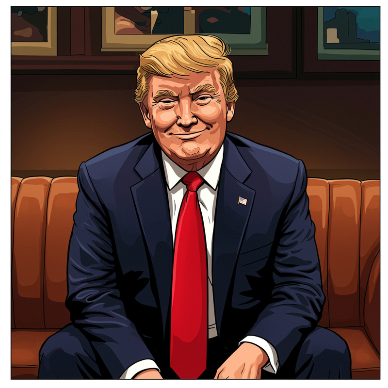 Trump's Pop Art: Iconic Lounge Portrait Trump's Pop Art: Iconic Lounge Portrait