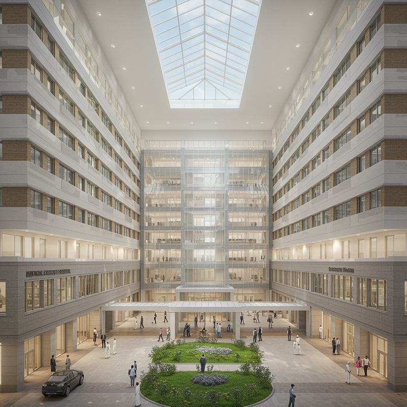 5-Story Natural Light Hospital Design 5-Story Natural Light Hospital Design
