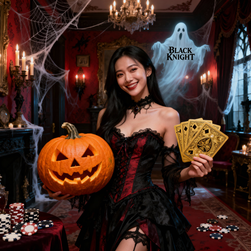Gothic Halloween Elegance with Black Knight Theme