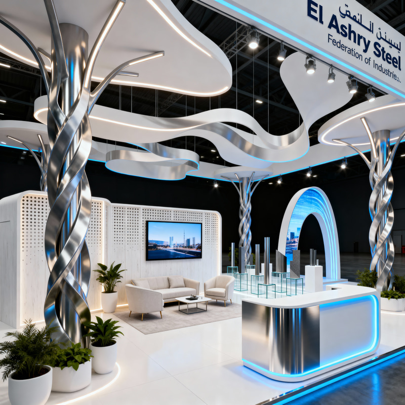 Innovative Open Booth Design for El Ashry Steel Innovative Open Booth Design for El Ashry Steel