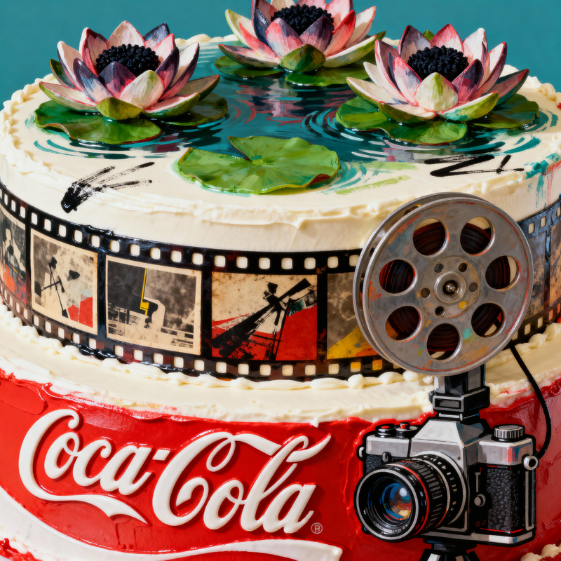 Mario Schifano Inspired Scene Cake Design Mario Schifano Inspired Scene Cake Design