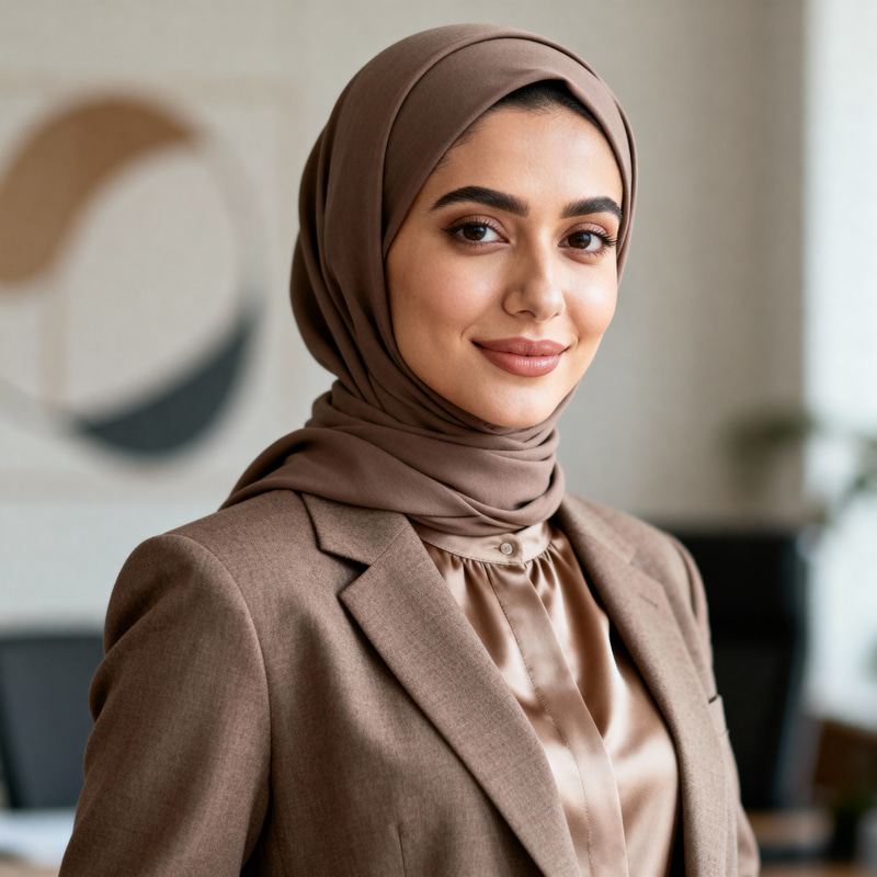 Stylish Office Portrait: Professional Woman in Hijab Stylish Office Portrait: Professional Woman in Hijab