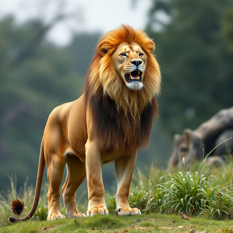 Majestic King Standup Lion Hybrid Art Majestic King Standup Lion Hybrid Art