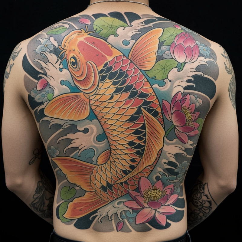 Koi Carp Tattoo on Back: Unique Designs & Meaning Koi Carp Tattoo on Back: Unique Designs & Meaning