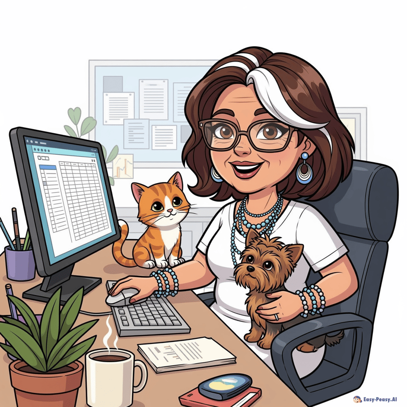 Cheerful Cartoon Avatar of a 50-Year-Old Woman Cheerful Cartoon Avatar of a 50-Year-Old Woman