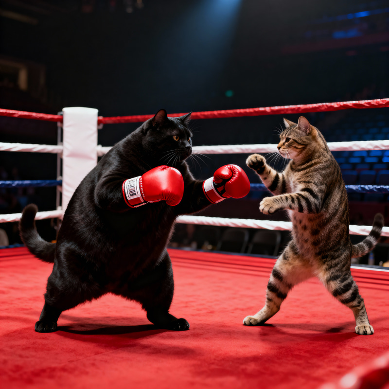 Boxing Cats: Epic Showdown in the Ring