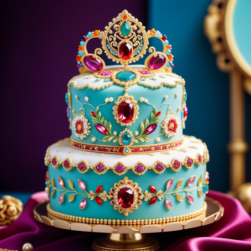 Luxury Embroidered Cake with Gemstones Luxury Embroidered Cake with Gemstones