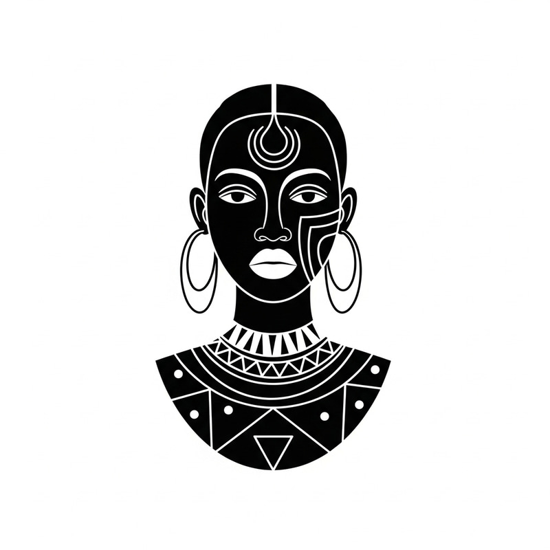 African Artistic Style: Black & White Minimalism African Artistic Style: Black & White Minimalism