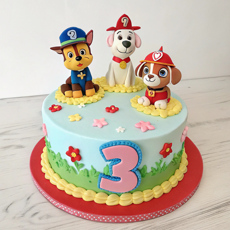 Paw Patrol and Farm Cake for 3rd Birthday