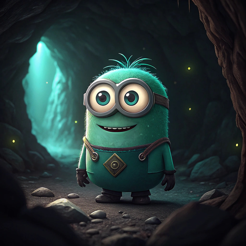 Emerald Minion in Cave - Stunning Artwork Emerald Minion in Cave - Stunning Artwork