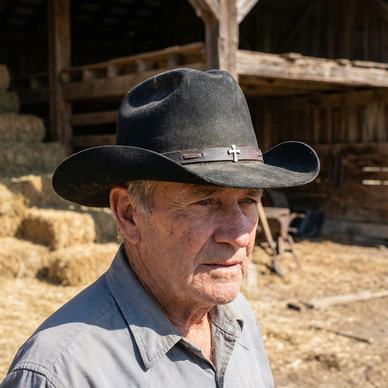 Black Cowboy Hat with Cross Design Black Cowboy Hat with Cross Design