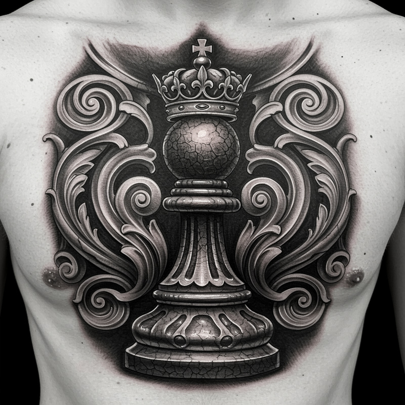 King Chess Pawn Tattoo Designs