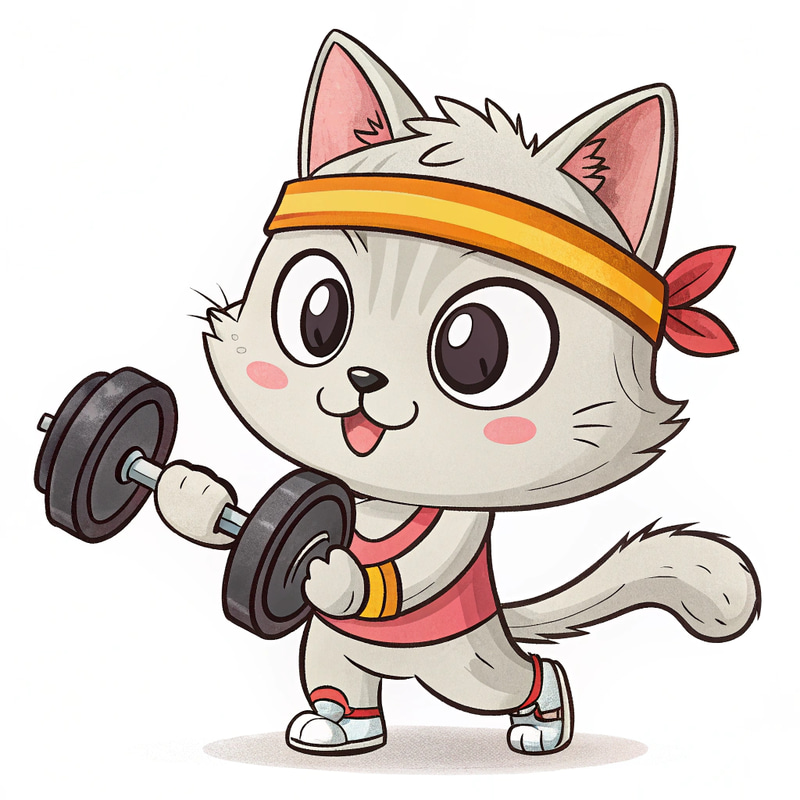 Fit Cat Mascot with Headband Fit Cat Mascot with Headband