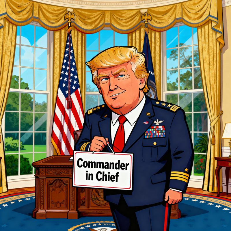Trump as Commander in Chief: Political Cartoon Trump as Commander in Chief: Political Cartoon