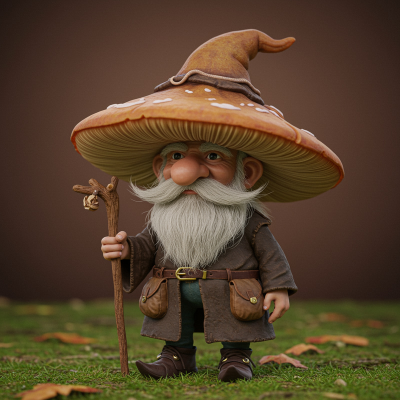 Whimsical Old Wizard Gnome Illustration Whimsical Old Wizard Gnome Illustration