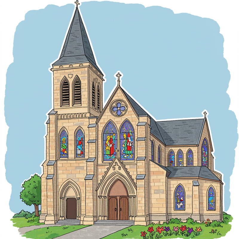 Simple Cathedral Drawing for Kids Simple Cathedral Drawing for Kids