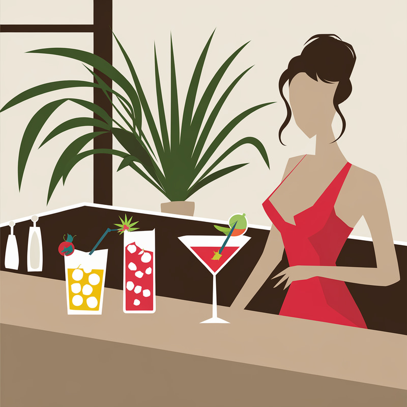 Colorful Cocktail Bar Scene for Art Lovers Colorful Cocktail Bar Scene for Art Lovers